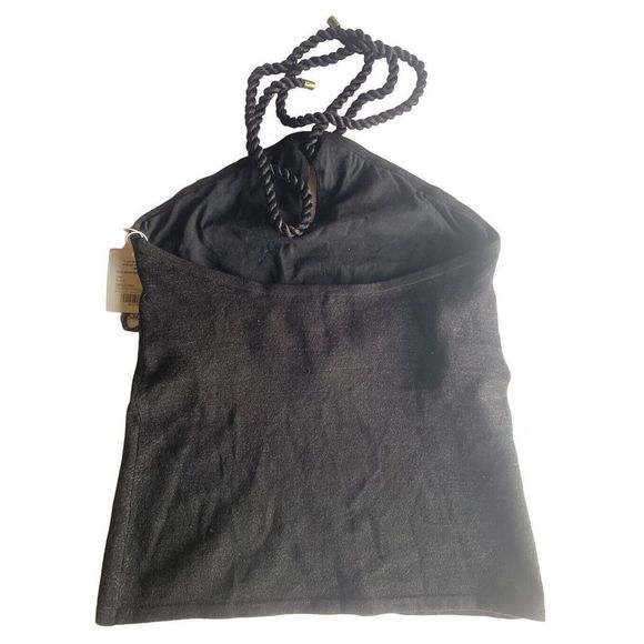 New Worth Halter Top Women’s Large Black Silk Spandex Summer Causal Ladies - Picture 3 of 8